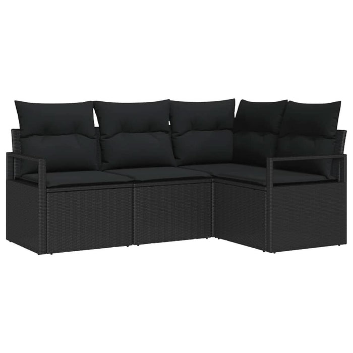 Set de canapele pentru grădină cu pernă 4 pcs Negru - WALTI WALTI
