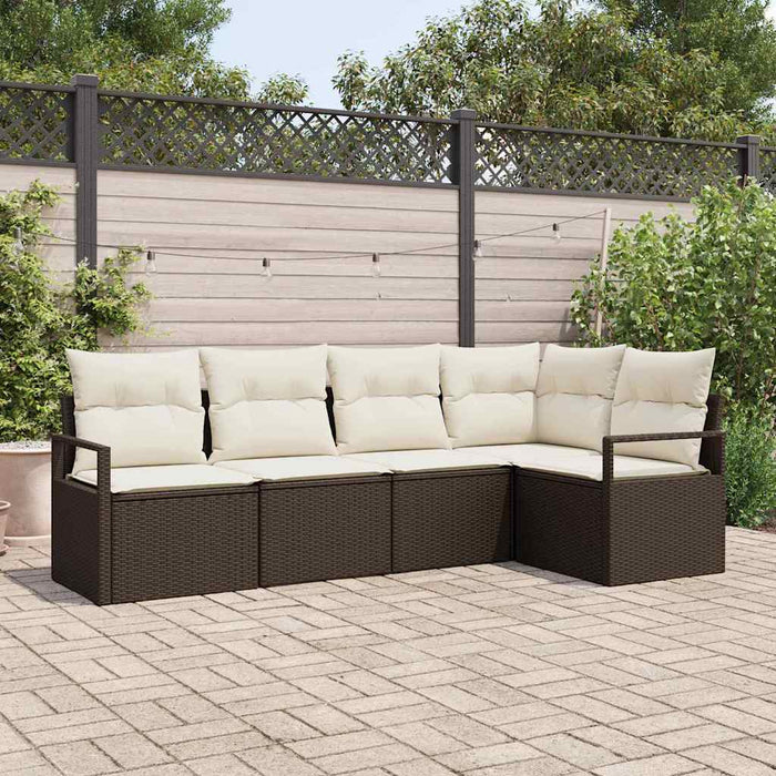 Set de canapele pentru grădină cu pernă 5 pcs Maro, Crem - WALTI WALTI