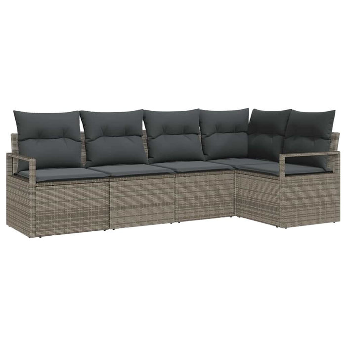 Set de canapele pentru grădină cu pernă cu depozitare 5 pcs Gri - WALTI WALTI