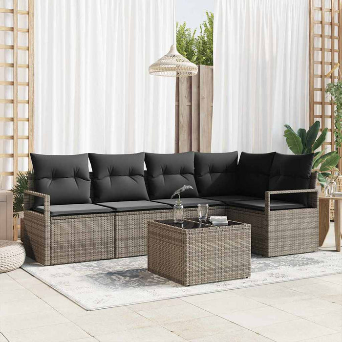 Set de canapele pentru grădină cu pernă 6 pcs Gri deschis - WALTI WALTI
