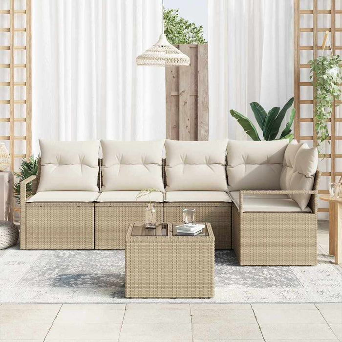 Set de canapele pentru grădină cu pernă 6 pcs Bej, crem - WALTI WALTI