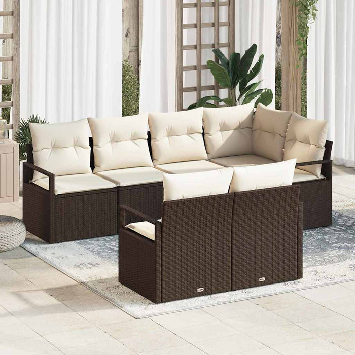 Set de canapele pentru grădină cu pernă 7 pcs Maro, Crem - WALTI WALTI