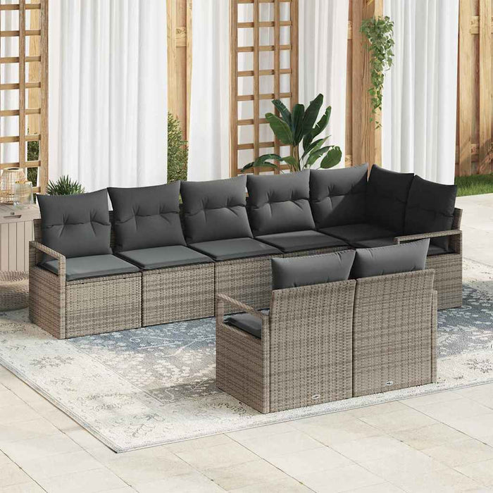 Set de canapele pentru grădină cu pernă cu depozitare 8 pcs Gri - WALTI WALTI