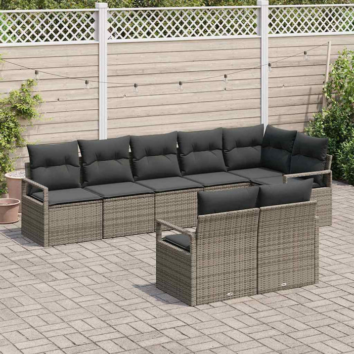 Set de canapele pentru grădină cu pernă cu depozitare 8 pcs Gri - WALTI WALTI