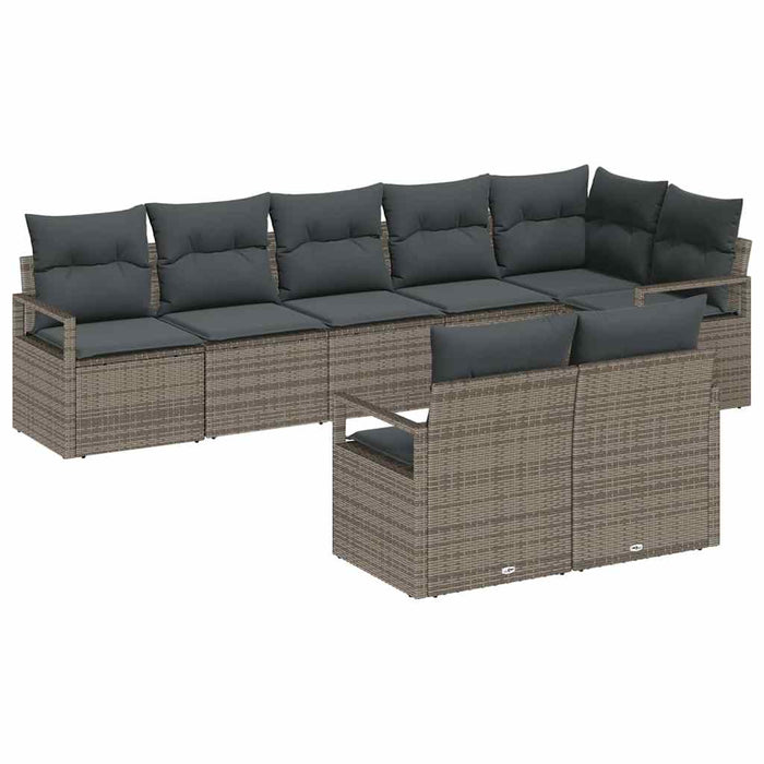Set de canapele pentru grădină cu pernă cu depozitare 8 pcs Gri - WALTI WALTI