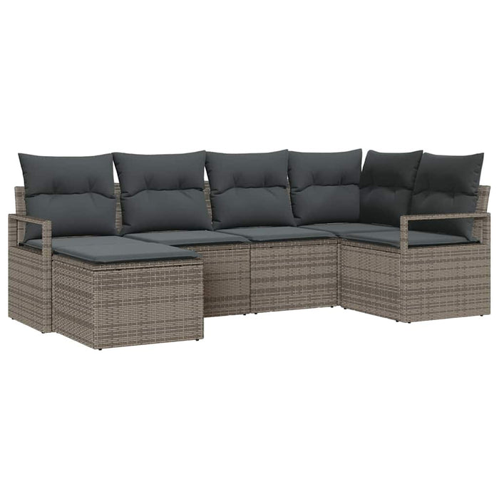 Set de canapele pentru grădină cu pernă cu depozitare 6 pcs Gri - WALTI WALTI