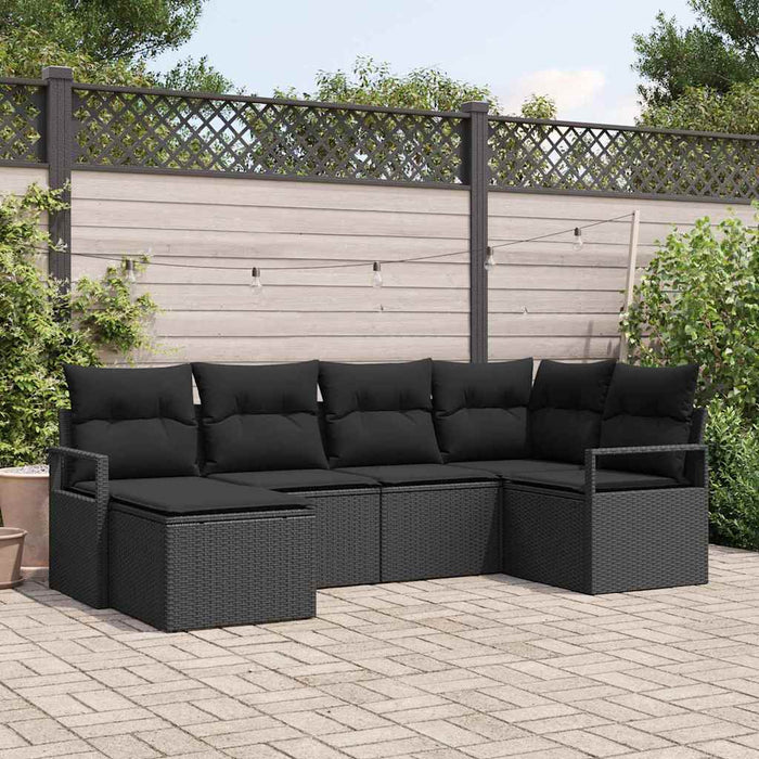 Set de canapele pentru grădină cu pernă 6 pcs Negru - WALTI WALTI