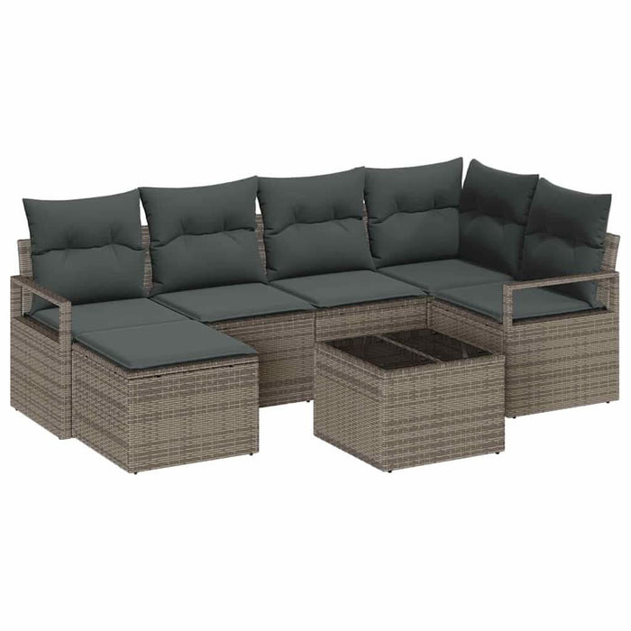 Set de canapele pentru grădină cu pernă 7 pcs Gri deschis - WALTI WALTI