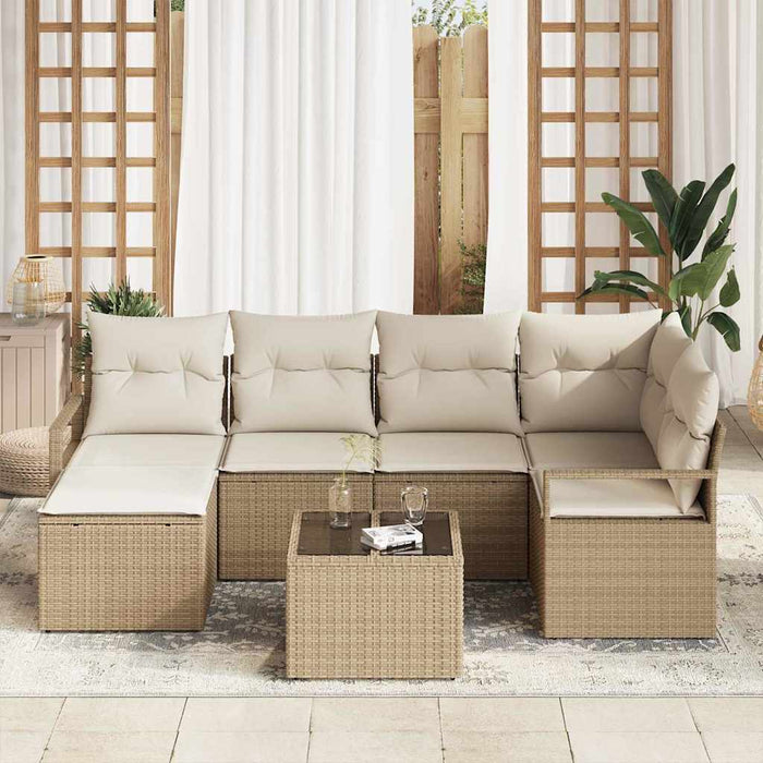 Set de canapele pentru grădină cu pernă 7 pcs Bej, crem - WALTI WALTI