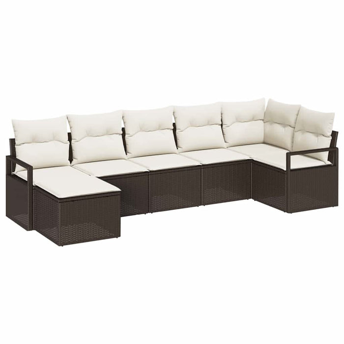Set de canapele pentru grădină cu pernă 7 pcs Maro, Crem - WALTI WALTI
