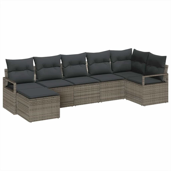 Set de canapele pentru grădină cu pernă cu depozitare 7 pcs Gri - WALTI WALTI