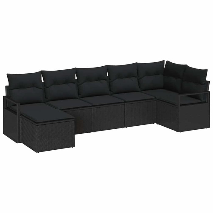 Set de canapele pentru grădină cu pernă 7 pcs Negru - WALTI WALTI