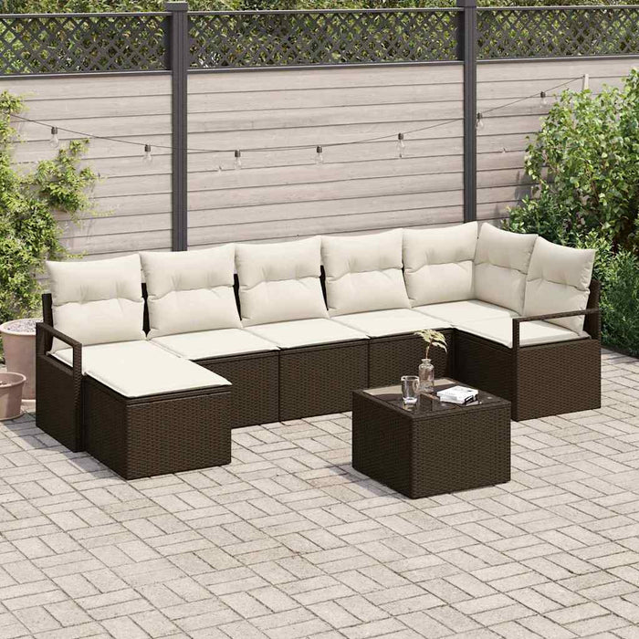 Set de canapele pentru grădină cu pernă 8 pcs Maro, Crem - WALTI WALTI