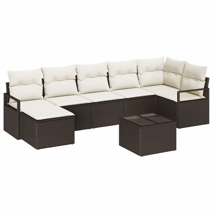Set de canapele pentru grădină cu pernă 8 pcs Maro, Crem - WALTI WALTI