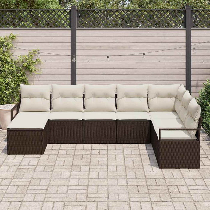Set de canapele pentru grădină cu pernă 8 pcs Maro, Crem - WALTI WALTI