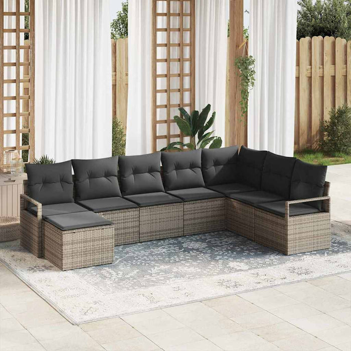 Set de canapele pentru grădină cu pernă cu depozitare 8 pcs Gri - WALTI WALTI