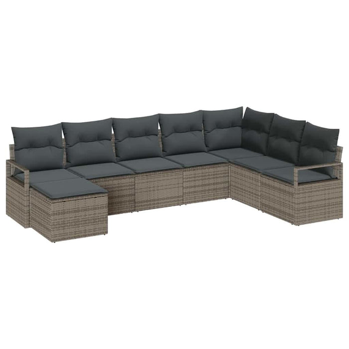 Set de canapele pentru grădină cu pernă cu depozitare 8 pcs Gri - WALTI WALTI