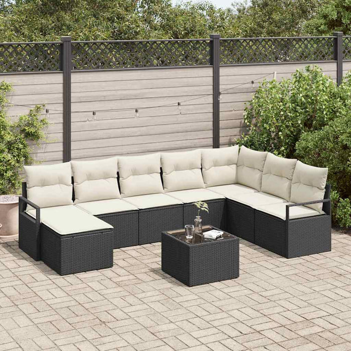 Set de canapele pentru grădină cu pernă 9 pcs Maro, Crem - WALTI WALTI
