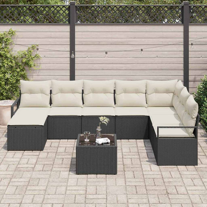 Set de canapele pentru grădină cu pernă 9 pcs Maro, Crem - WALTI WALTI