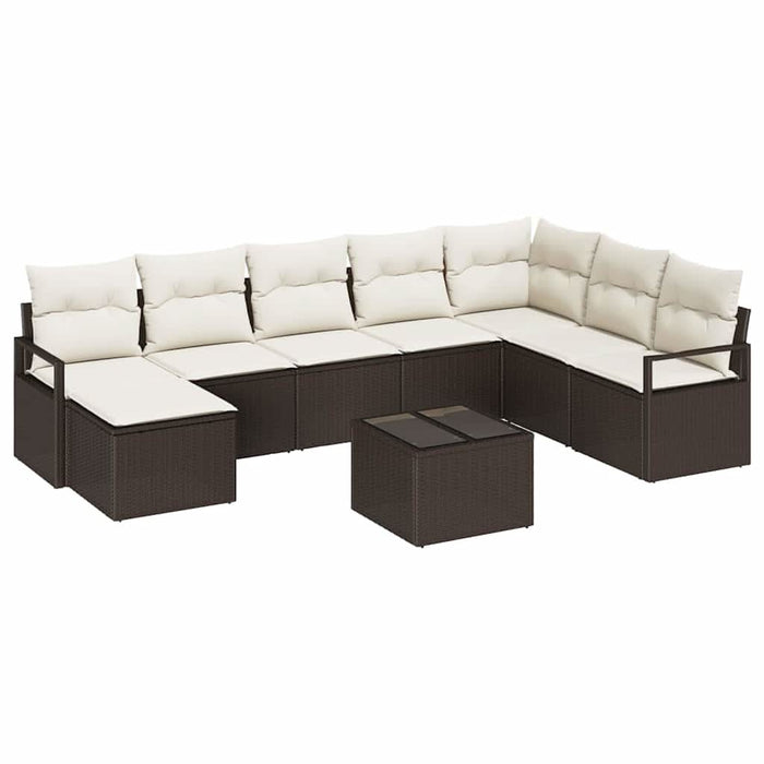 Set de canapele pentru grădină cu pernă 9 pcs Maro, Crem - WALTI WALTI