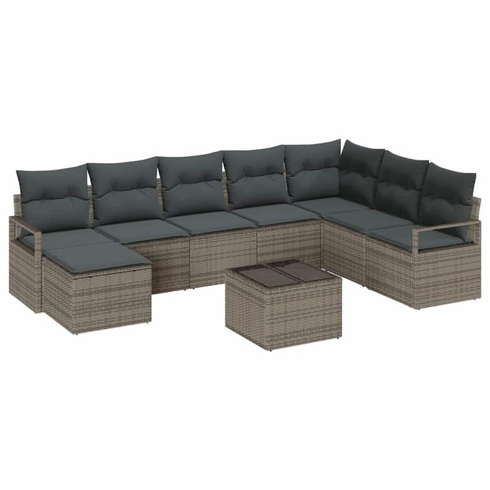 Set de canapele pentru grădină cu pernă 9 pcs Gri deschis - WALTI WALTI