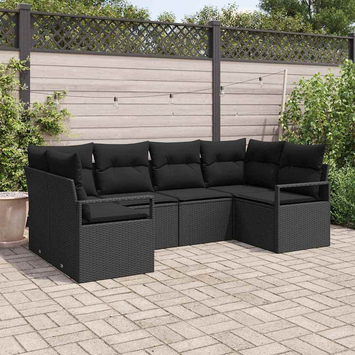 Set de canapele pentru grădină cu pernă 6 pcs Negru - WALTI WALTI