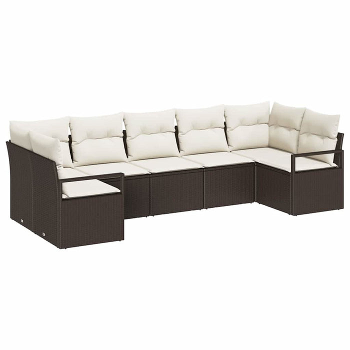 Set de canapele pentru grădină cu pernă 7 pcs Maro, Crem - WALTI WALTI