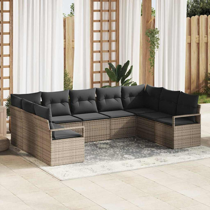 Set de canapele pentru grădină cu pernă cu depozitare 9 pcs Gri - WALTI WALTI