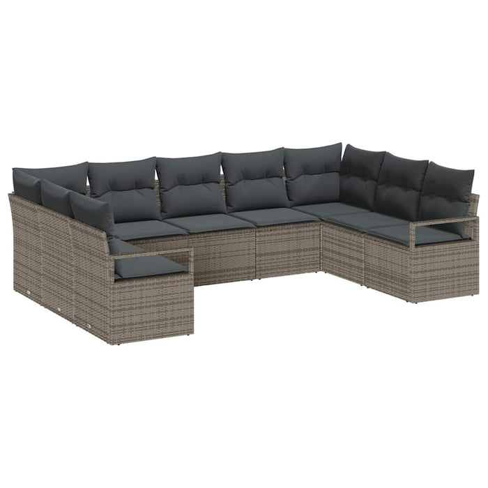 Set de canapele pentru grădină cu pernă cu depozitare 9 pcs Gri - WALTI WALTI