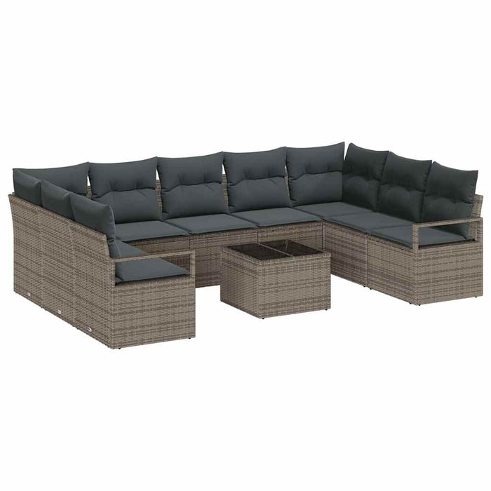 Set de canapele pentru grădină cu pernă 10 pcs Gri deschis - WALTI WALTI