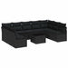 Set de canapele pentru grădină cu pernă 10 pcs Negru - WALTI WALTI