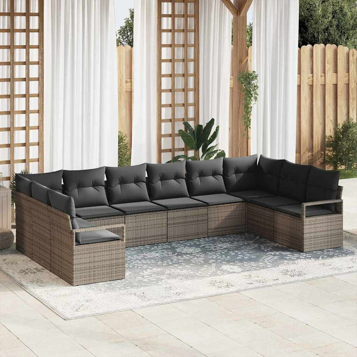 Set de canapele pentru grădină cu pernă 10 pcs Gri - WALTI WALTI