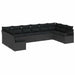 Set de canapele pentru grădină cu pernă 10 pcs Negru - WALTI WALTI