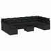 Set de canapele pentru grădină cu pernă 11 pcs Negru - WALTI WALTI