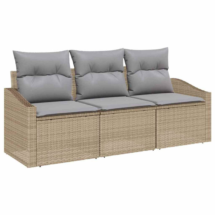Set de canapele pentru grădină cu pernă 3 pcs Bej, Gri deschis - WALTI WALTI