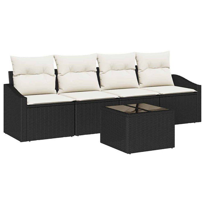 Set de canapele pentru grădină cu pernă 5 pcs Negru, Crem - WALTI WALTI