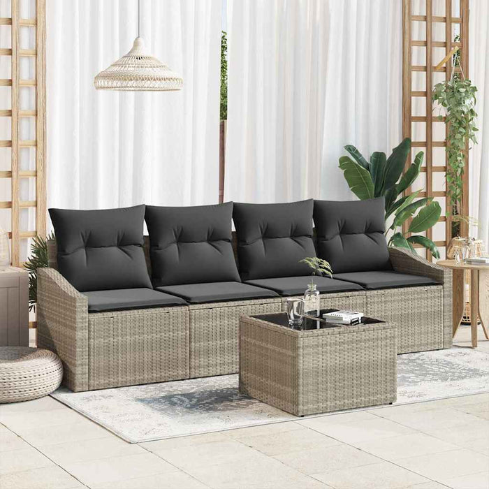Set de canapele pentru grădină 5 pcs Gri deschis, Gri închis - WALTI WALTI