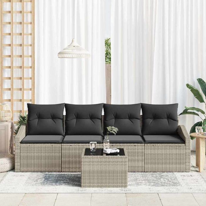 Set de canapele pentru grădină 5 pcs Gri deschis, Gri închis - WALTI WALTI