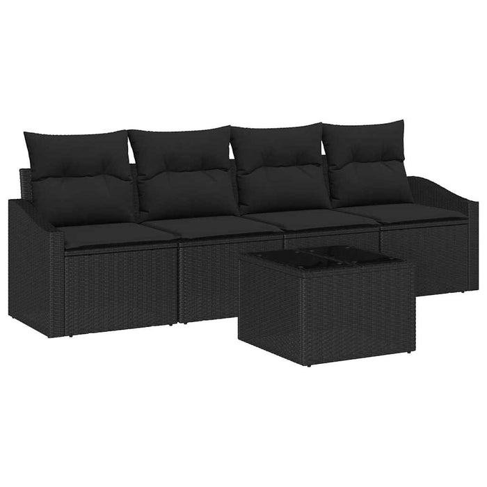 Set de canapele pentru grădină 5 pcs Negru 55 x 55 x 37 cm - WALTI WALTI