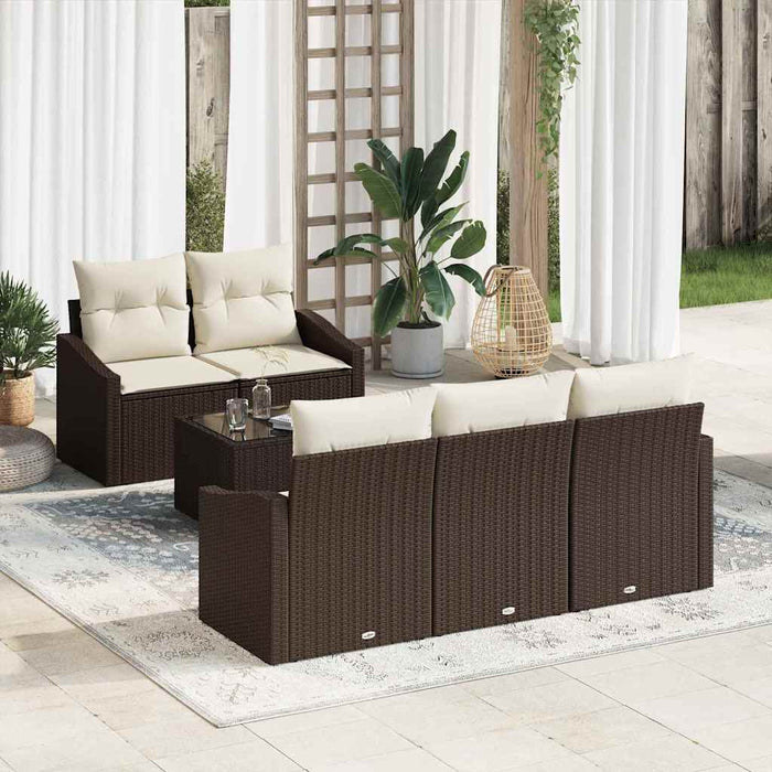 Set de canapele pentru grădină 6 pcs Maro, Crem 55 x 55 x 37 cm - WALTI WALTI