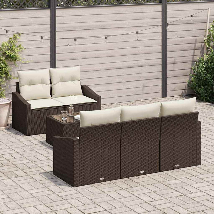 Set de canapele pentru grădină 6 pcs Maro, Crem 55 x 55 x 37 cm - WALTI WALTI