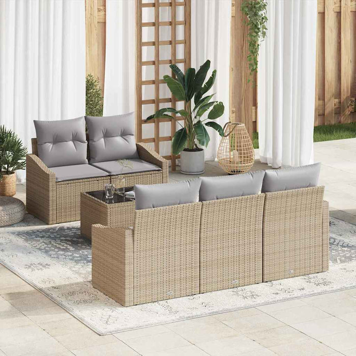 Set de canapele pentru grădină 6 pcs Bej, Gri 55 x 55 x 37 cm - WALTI WALTI