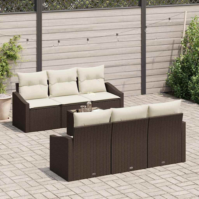 Set de canapele pentru grădină 7 pcs Maro, Crem 55 x 55 x 37 cm - WALTI WALTI