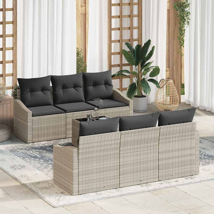 Set de canapele pentru grădină cu pernă 7 pcs Gri deschis - WALTI WALTI