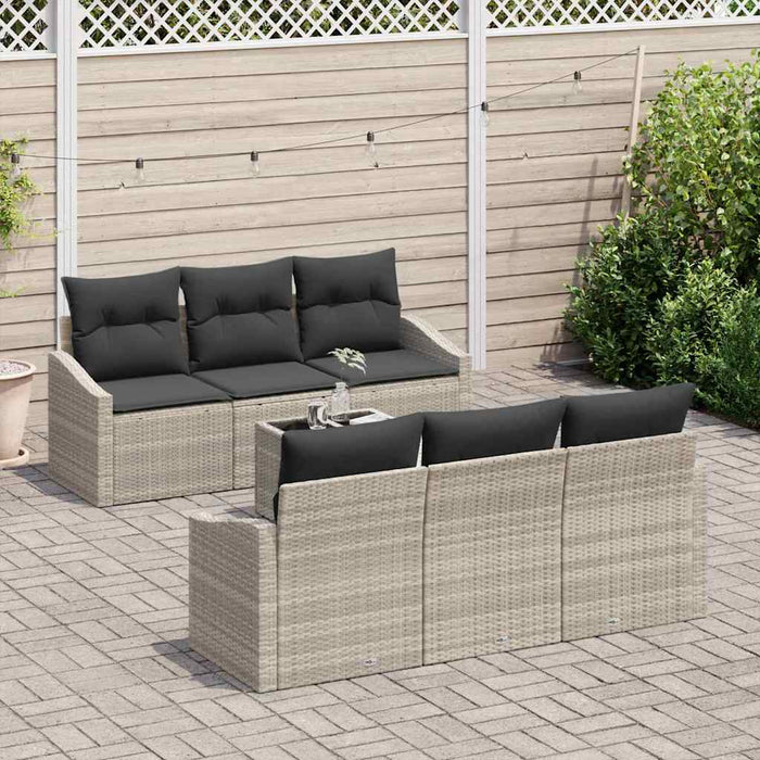 Set de canapele pentru grădină cu pernă 7 pcs Gri deschis - WALTI WALTI