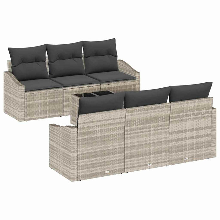 Set de canapele pentru grădină cu pernă 7 pcs Gri deschis - WALTI WALTI
