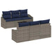 Set de canapea cu pernă 7 pcs Gri și bleumarin poliratan - WALTI WALTI