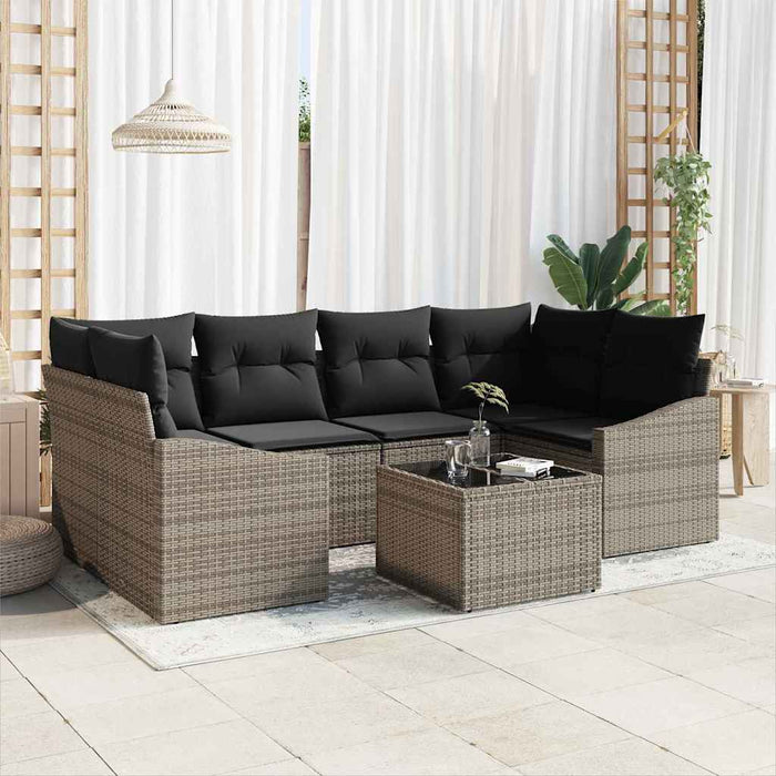 Set de canapele pentru grădină Manual 7 pcs Gri 55 x 55 x 37 cm - WALTI WALTI