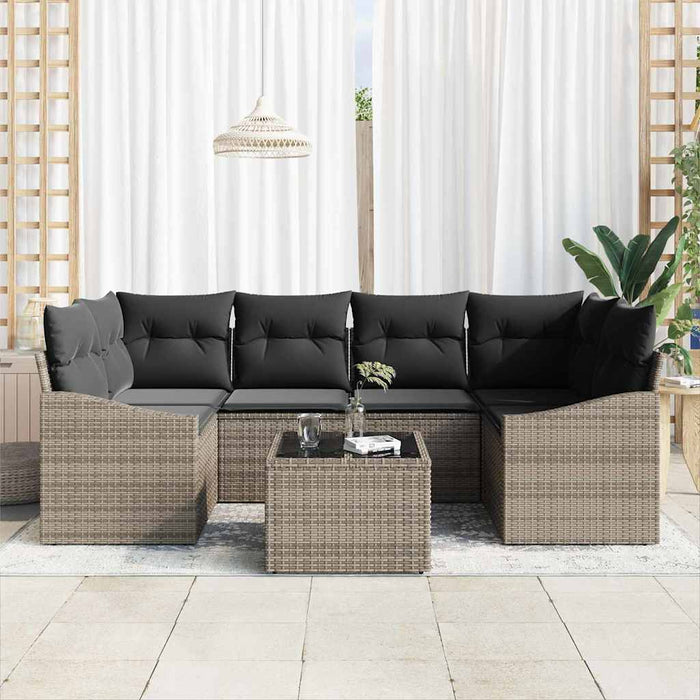Set de canapele pentru grădină Manual 7 pcs Gri 55 x 55 x 37 cm - WALTI WALTI
