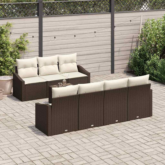 Set de canapele pentru grădină 8 pcs Maro, Crem 55 x 55 x 37 cm - WALTI WALTI